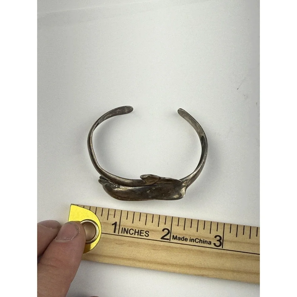 Kabana Sterling Silver Dolphin Cuff Bracelet 925 Sea Life Animal Statement 24.6g